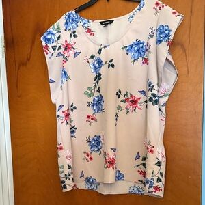Express Floral Blouse in Blue and Pink
